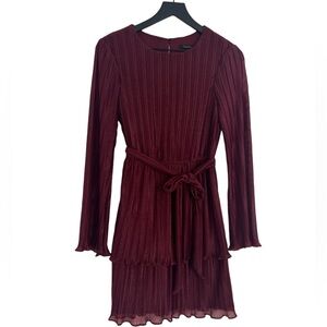 City Studio • Plum pleated mini dress